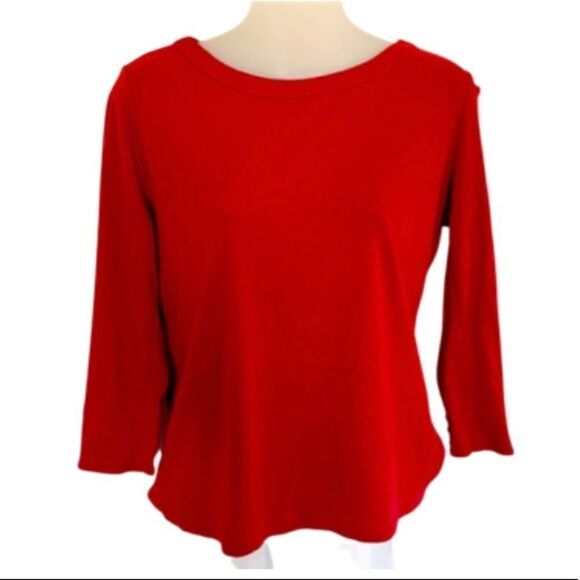 Talbots Petites Red Button-Sleeve Long Sleeve Top – Size SP - Picture 2 of 6
